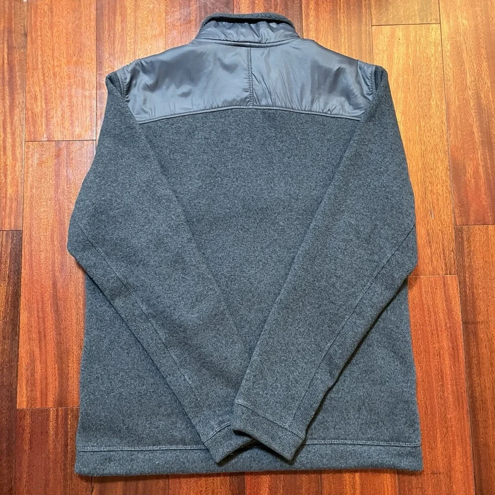 North Face Jacket Mens Large Gray Elbow Patches Pockets Fleece Lined Casual